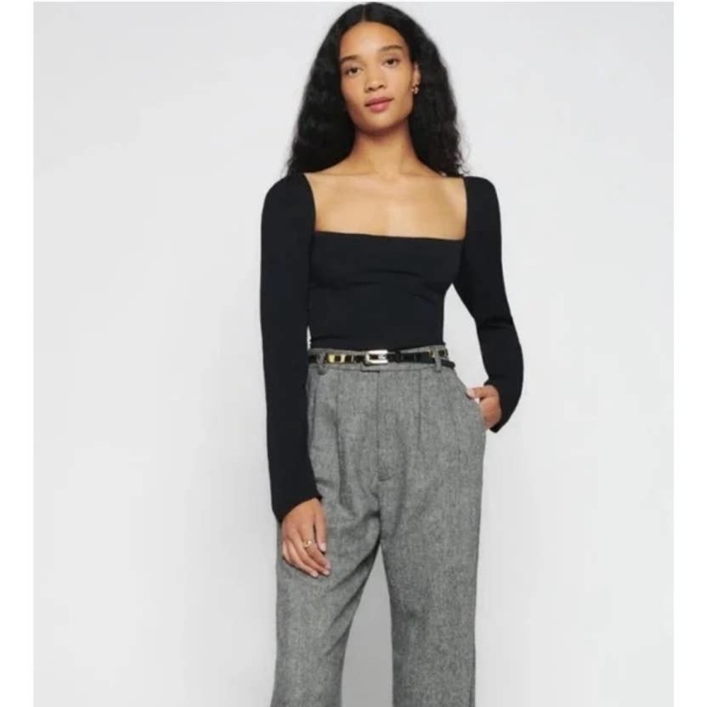 Reformation The Demi Top Black Size 6 NEW with Tags